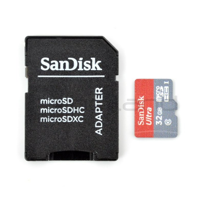 SanDisk Ultra micro SD / SDHC 32GB UHS-I Class 10 memory card with adapter