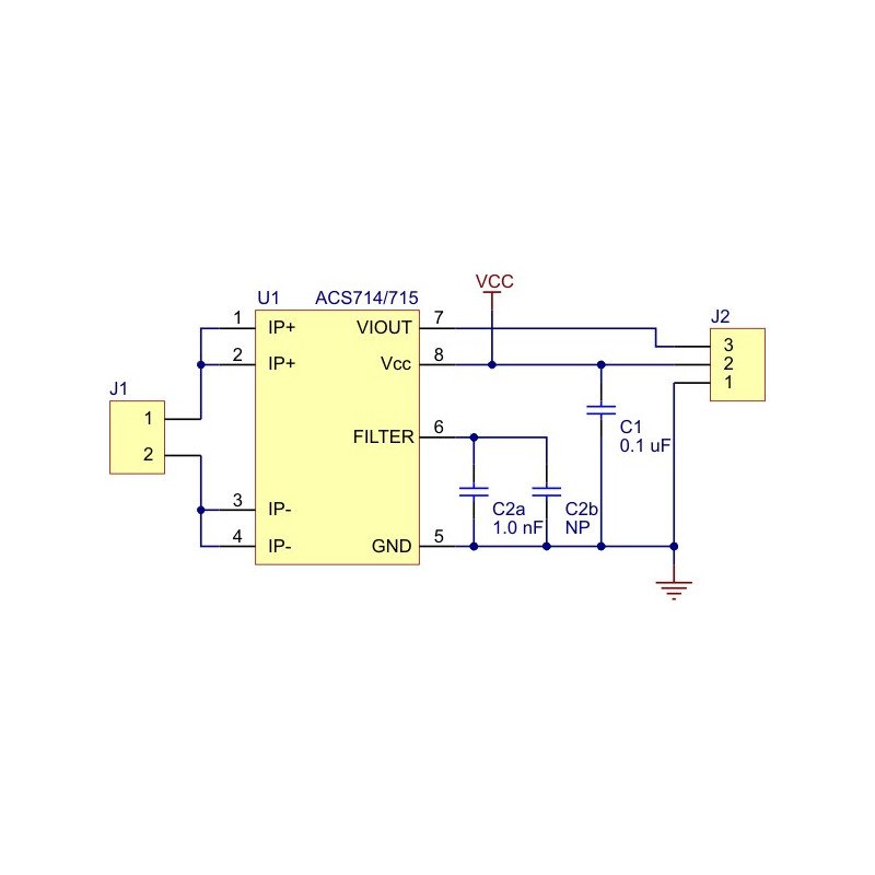ACS714 -5A to +5A current sensor - Polol module