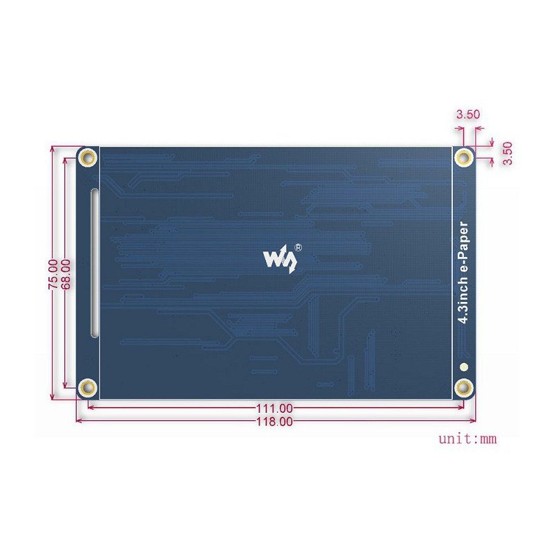 Waveshare E-paper 4.3'' 800x600px - display module UART