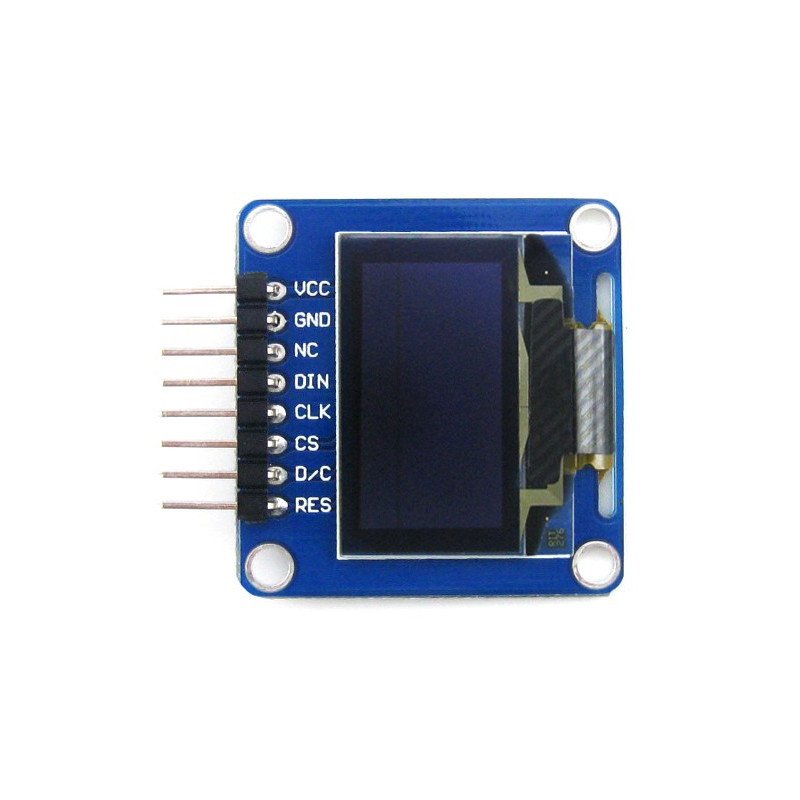 OLED monochrome graphic display 0.96" 128x64px SPI/I2C- angular connectors