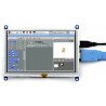 Resistive touch screen TFT LCD display 5" 800x480px HDMI + USB for Raspberry Pi 2/B+ and a black-and-white case  - zdjęcie 3