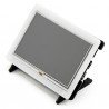 Resistive touch screen TFT LCD display 5" 800x480px HDMI + USB for Raspberry Pi 2/B+ and a black-and-white case  - zdjęcie 1