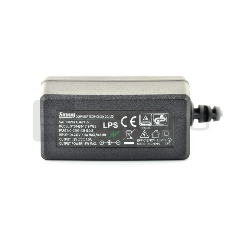 Switch mode power supply 12V / 1.5A - DC 5.5 / 2.1mm plug