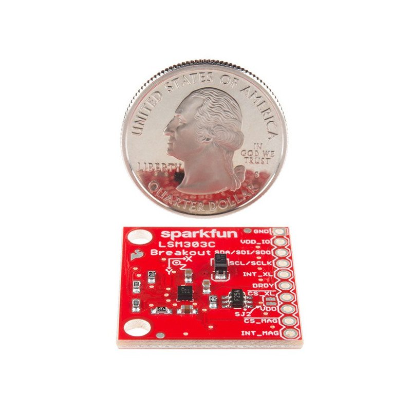 LSM303C - 3-axis accelerometer and magnetometer IMU 6DoF I2C/SPI - SparkFun module