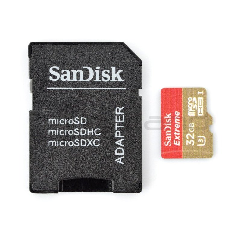 SanDisk Extreme micro SD / SDHC 32GB 600x UHS-I 3 class 10 memory card with adapter