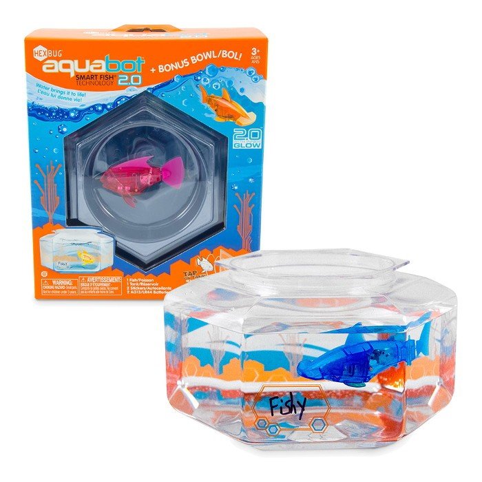 Hexbug Aquabot V2 Fish - 6cm - different colours + aquarium