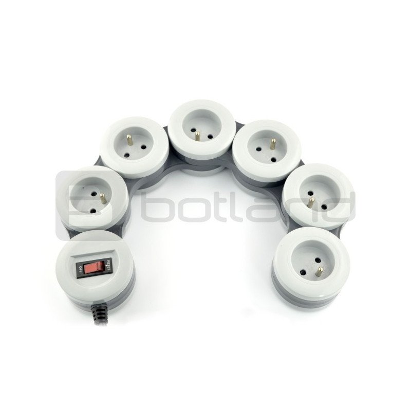 Flex power strip with protections - 6 sockets - 1.5m