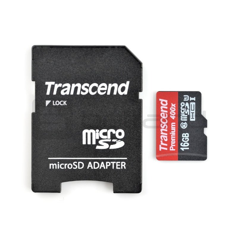 Transcend Premium 400x micro SD / SDHC 16GB UHS-I Class 10 memory card with adapter