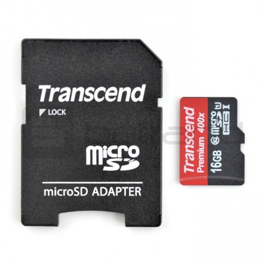 Transcend Premium 400x micro SD / SDHC 16GB UHS-I Class 10 memory card with adapter