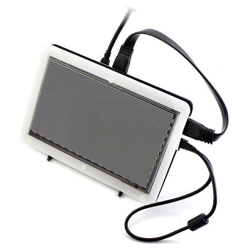 Enclosure for Raspberry Pi LCD screen TFT 7" HDMI black and white