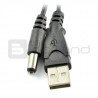 USB cable A - DC plug 5.5/2.1mm - 0.8m - zdjęcie 2