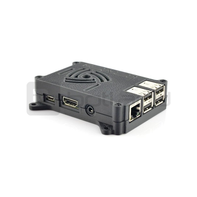 Raspberry Pi model 3/2/B+ 3D VESA monitor mount enclosure - black