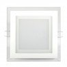 LED panel ART square glass 16x16cm, 12W, 800lm, AC80-265V, 3000K - white heat - zdjęcie 1