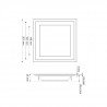 LED panel ART square glass 20x20cm, 16W, 1000lm, AC80-265V, 3000K - white heat - zdjęcie 5