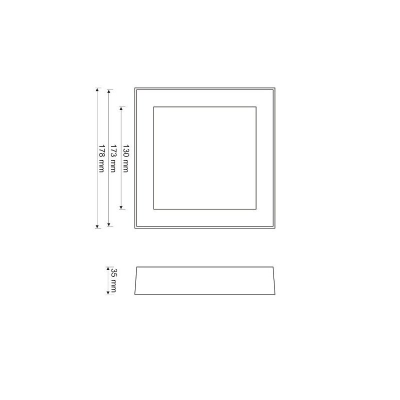 LED panel ART surface-mounted square 18cm, 12W, 720lm, AC80-265V, 4000K - white neutral