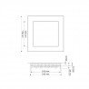 LED panel ART flush-mounted square 18cm, 16W, 1000lm, AC80-265V, 3000K - white heat - zdjęcie 4