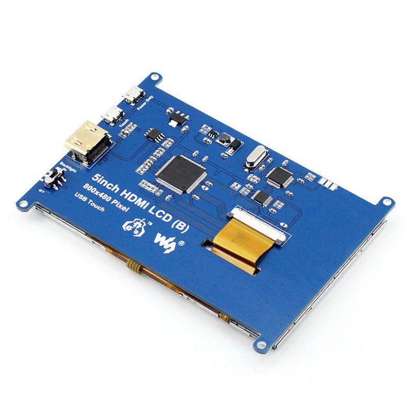 Resistive touch screen TFT LCD display 5" 800x480px HDMI + USB Rev. 2.1 for Raspberry Pi 3/2/B+