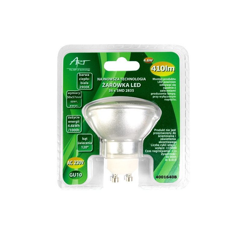 LED ART bulb, GU10, 4.6W, 410lm, warm color