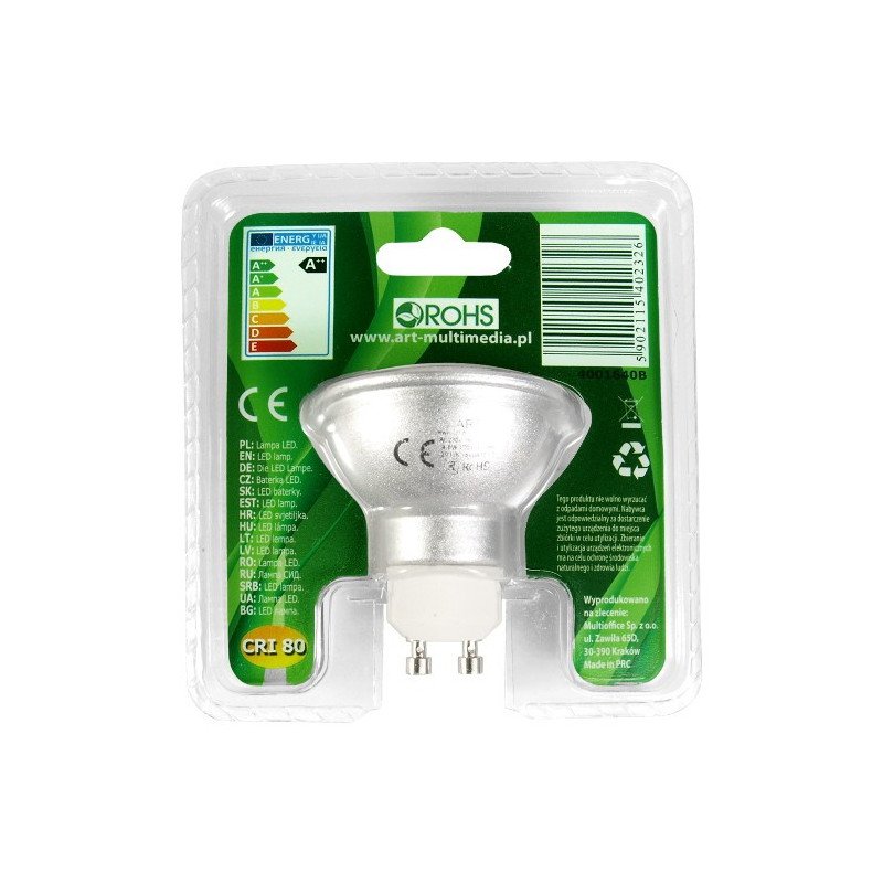 LED ART bulb, GU10, 4.6W, 410lm, warm color