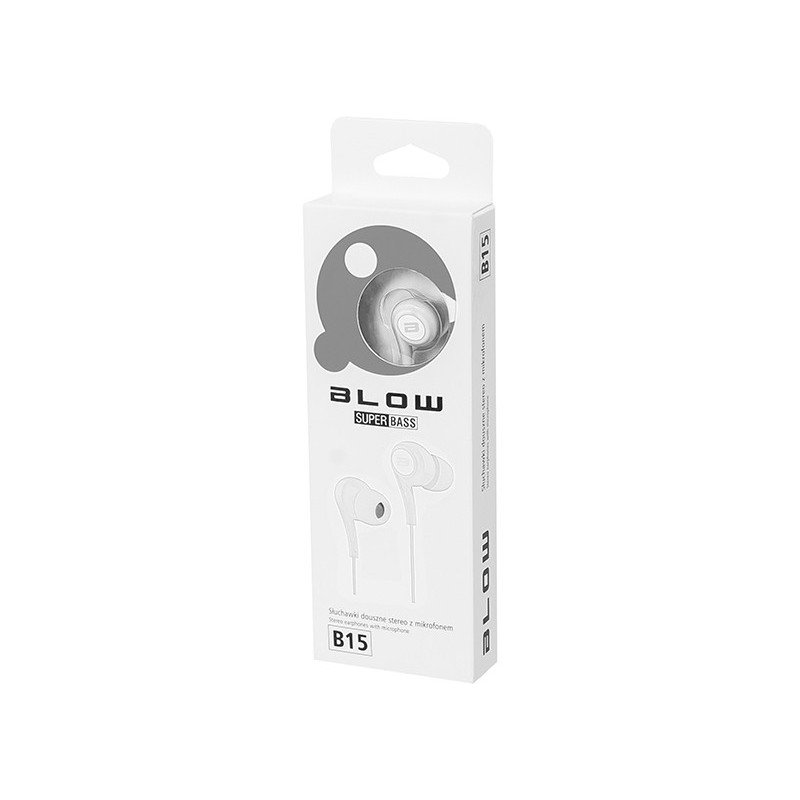 Earphones Blow B15 with microphone - white