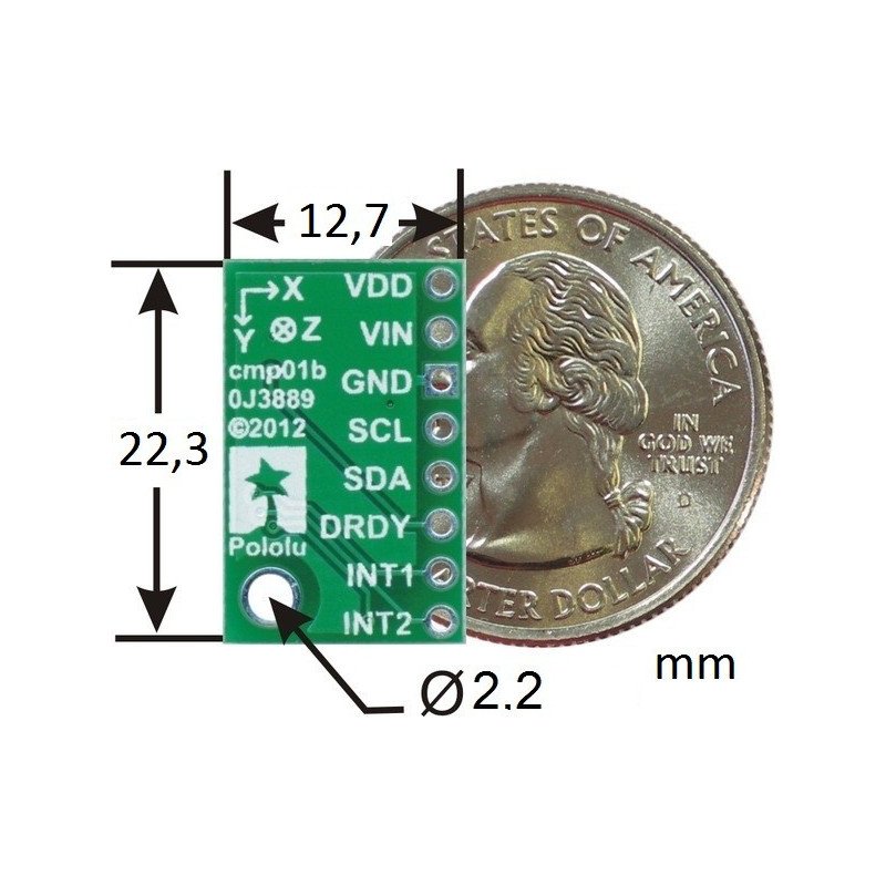 LSM303DLHC 3-axis digital Accelerometer + Magnetometer - module