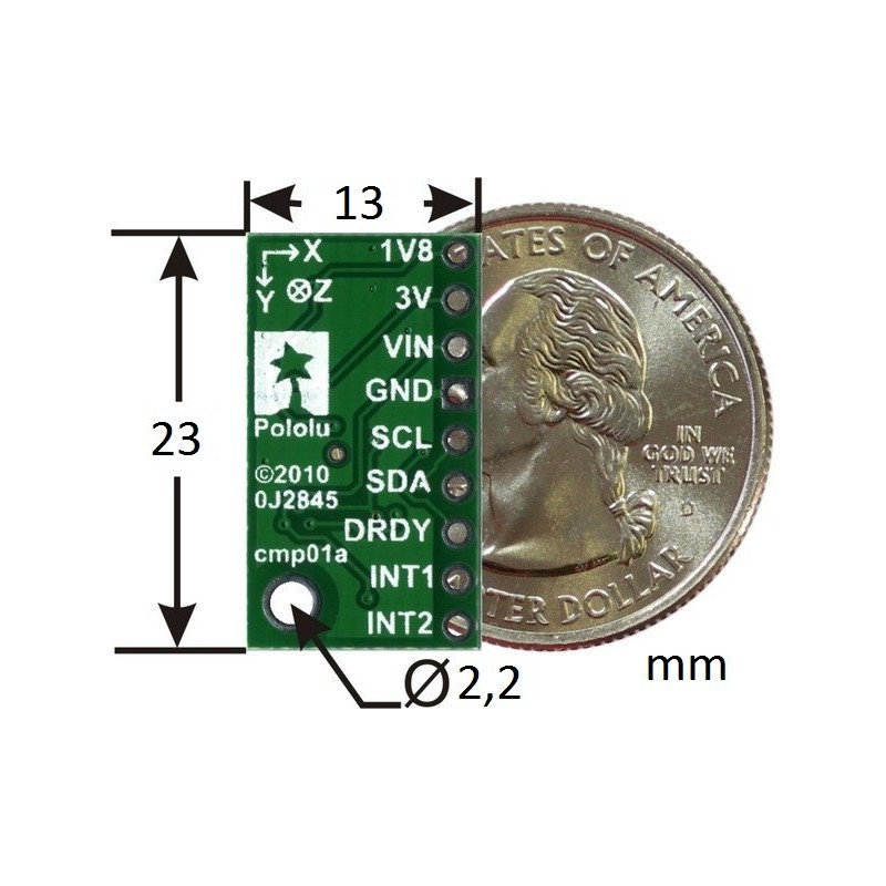 LSM303DLM 3-axis digital Accelerometer + Magnetometer - module