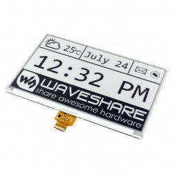 Waveshare E-paper E-Ink 7.5'' 640x384px - display with HAT overlay