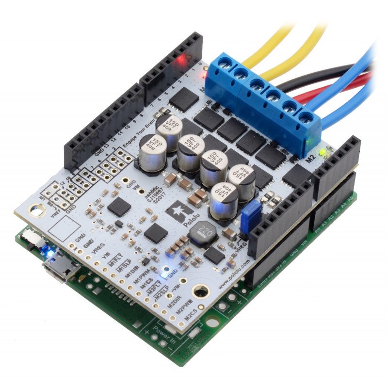 Pololu Dual G2 High-Power 24v18 - two channel motor driver 40V/18A - shield for Arduino
