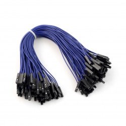 Connecting cables female-female 20cm blue - 100pcs