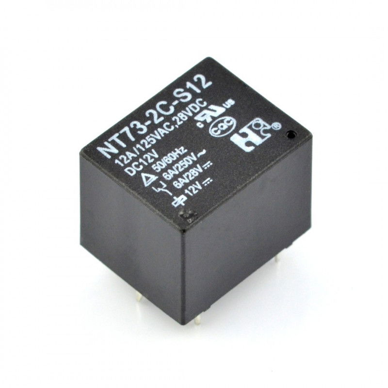 Relay NT73-2C-S12 - coil 12V, contacts 2x 12A/125VAC