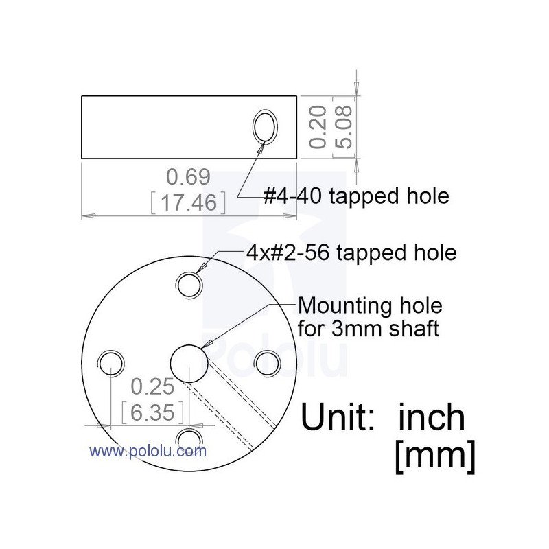 Aluminium 3mm mounting hub