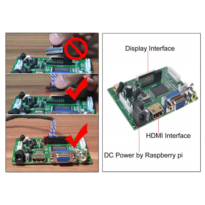 10.1'' TFT LCD screen 1024x600px for Raspberry Pi 3B+/3B/2B/B+