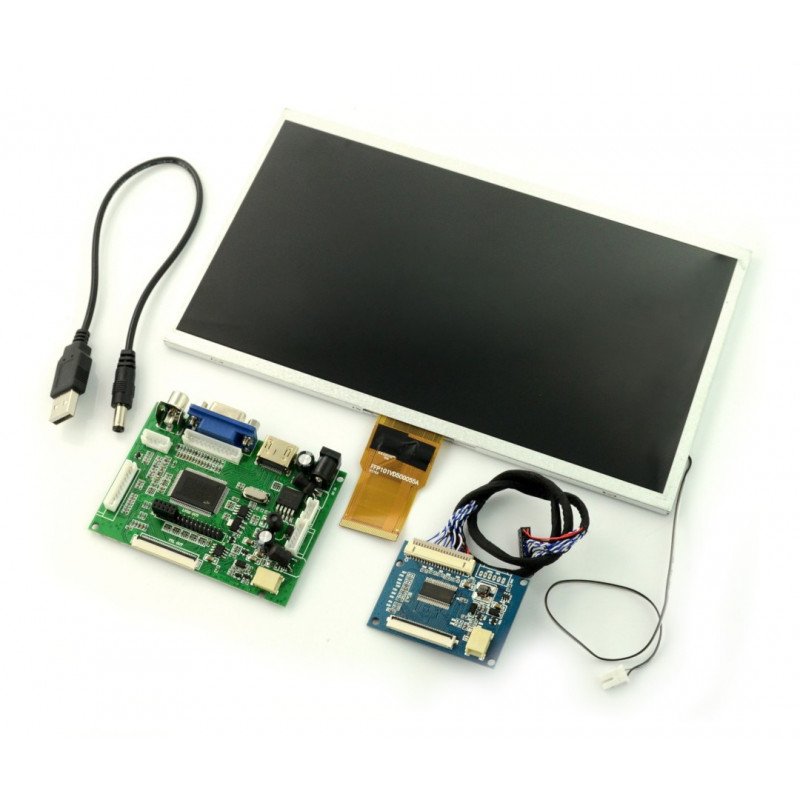 10.1'' TFT LCD screen 1024x600px for Raspberry Pi 3B+/3B/2B/B+