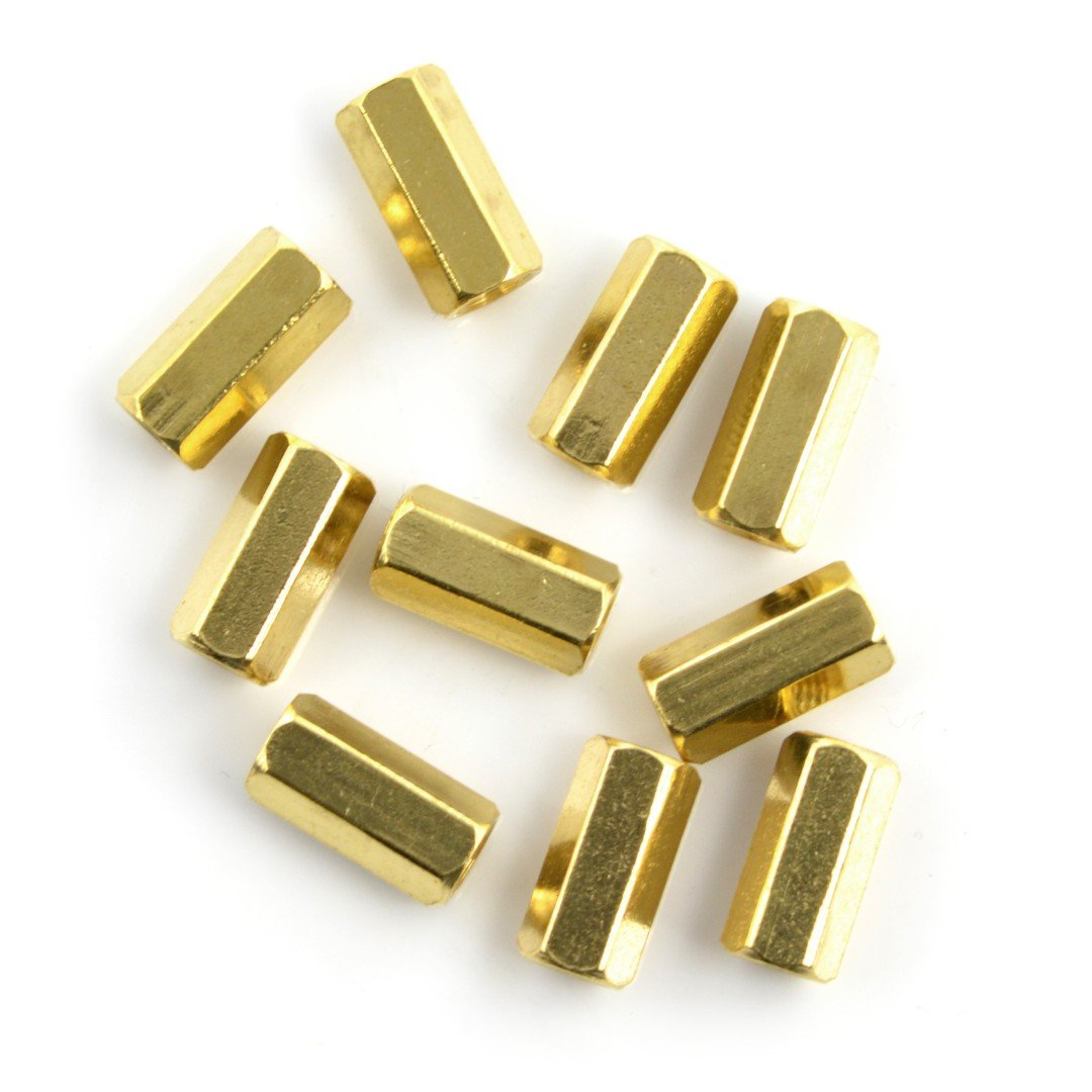 Brass Distance Sleeve - 10mm - 10pcs.