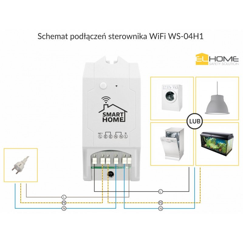 EL Home WS-14H1 - 230V / 14A relay - WiFi switch Android / iOS + energy meter 3000W