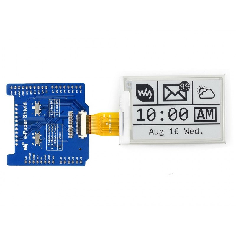 Waveshare Universal e-Paper Raw Panel Driver Shield for Arduino - SPI