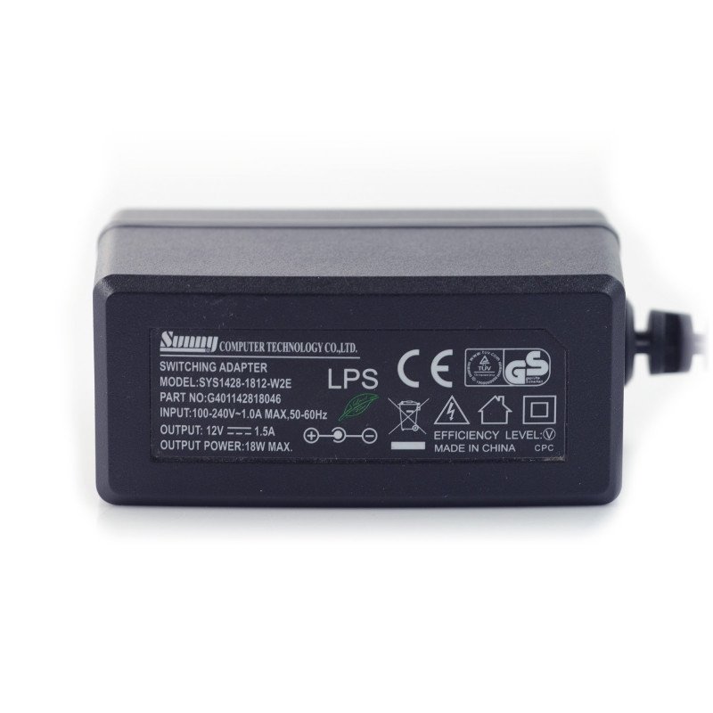 12V/1.5A Sunny Switch Mode Power Supply - 5.5/2.5mm plug