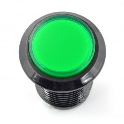 Arcade Push Button 3.3cm - black with green lighting