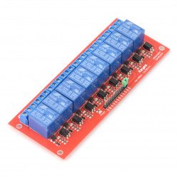Relay module 8-channel optoisolation  - 10A/250VAC contacts - 5V co...