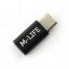 Micro USB - USB C type adapter - black - zdjęcie 1