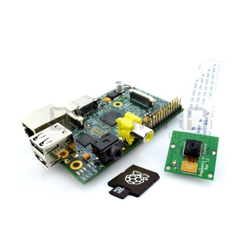 Raspberry Pi Model B 512 MB + card + HD camera