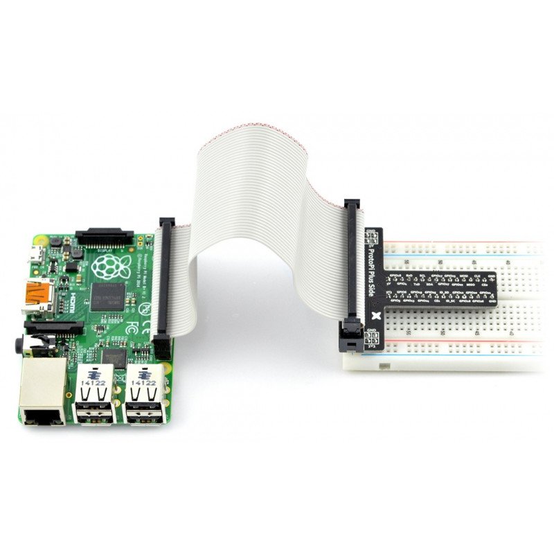 ProtoPi Plus Slide - Raspberry Pi+ GPIO extension to contact board + tape