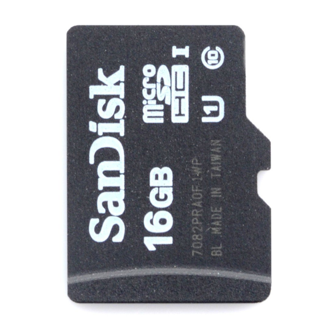 MicroSD memory card 16GB class 10 + system NOOBs for Raspberry Pi