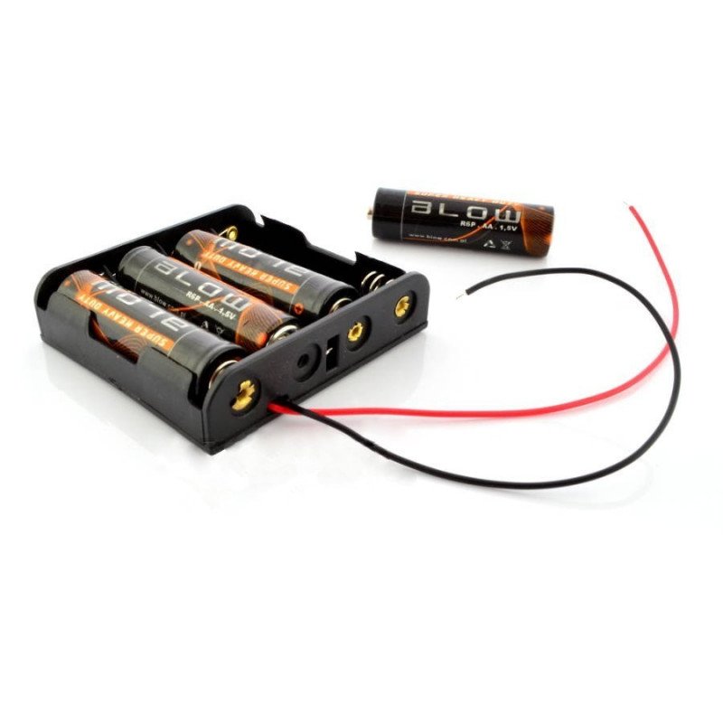 Battery box for 4 AA type batteries (R6)