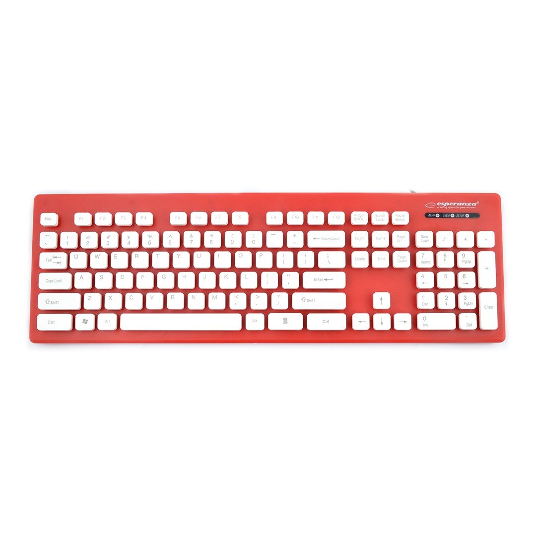 Waterproof keyboard USB Singapure Esperanza - red