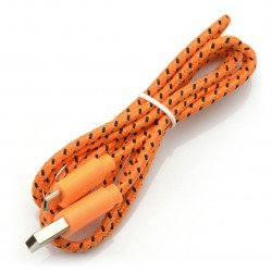 Cable microUSB B - A in orange braid EB175OB - 1m