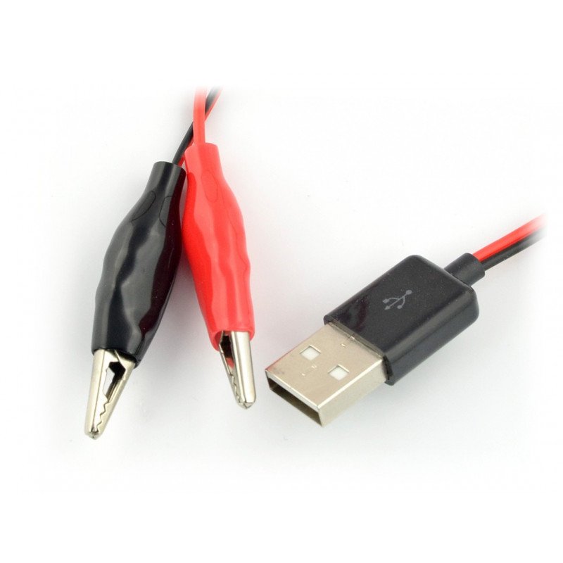 Crocodile Clamp Wire To Female USB Connector Test Leads Copper Alligator RF 