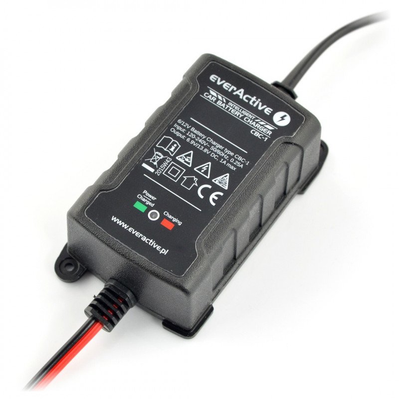 Charger, CBC-1 charger for gel / AGM / lead-acid 6V/12V - 1A batteries