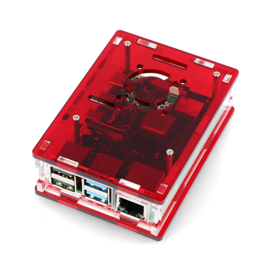 Raspberry Pi Case Model 4B - red - LT-4B16