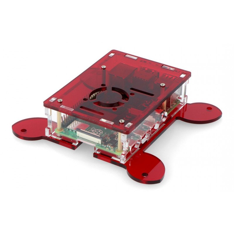 Raspberry Pi model 4B Vesa monitor-mounted enclosure - red - LT-4B17